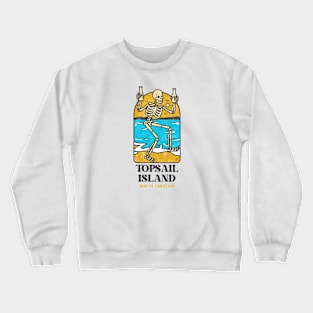 Topsail Island, North Carolina Skeleton Drinky Dance Crewneck Sweatshirt